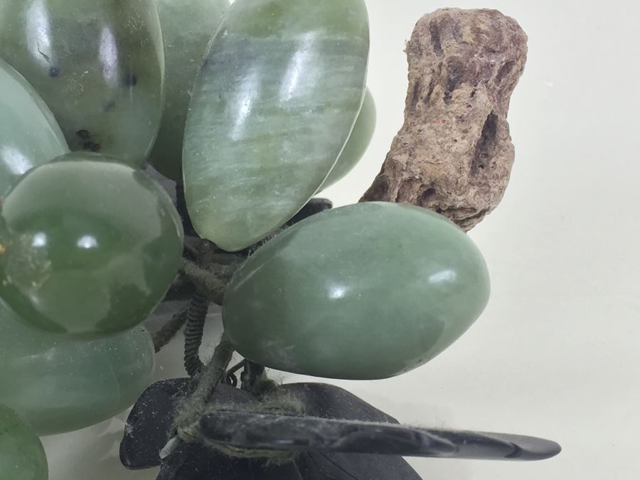 Pair Of Stone Marble Jade Fruit Grape Cluster [Photo 5]