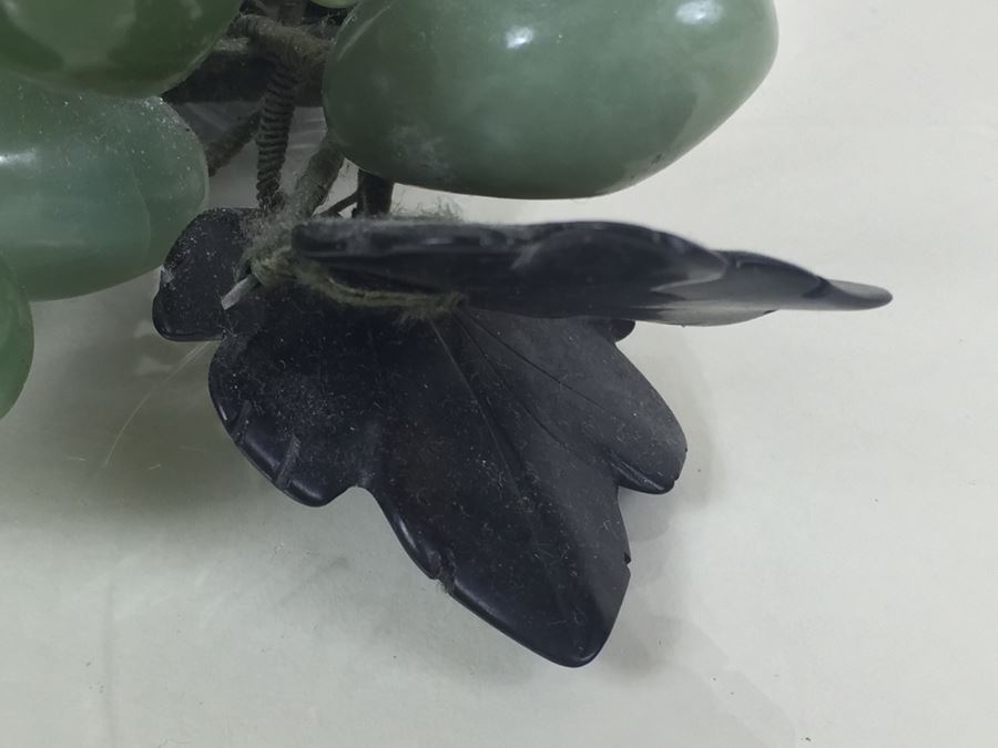 Pair Of Stone Marble Jade Fruit Grape Cluster [Photo 6]