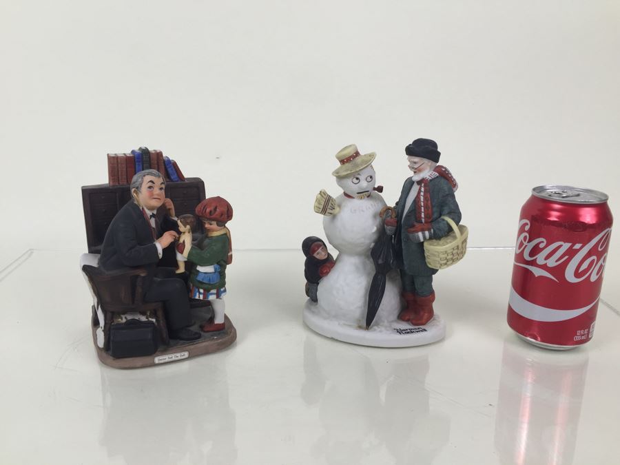 Pair Of Norman Rockwell Figurines