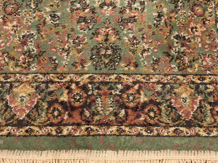 Machine Made Runner Rug With Light Greens And Tans [Photo 2]