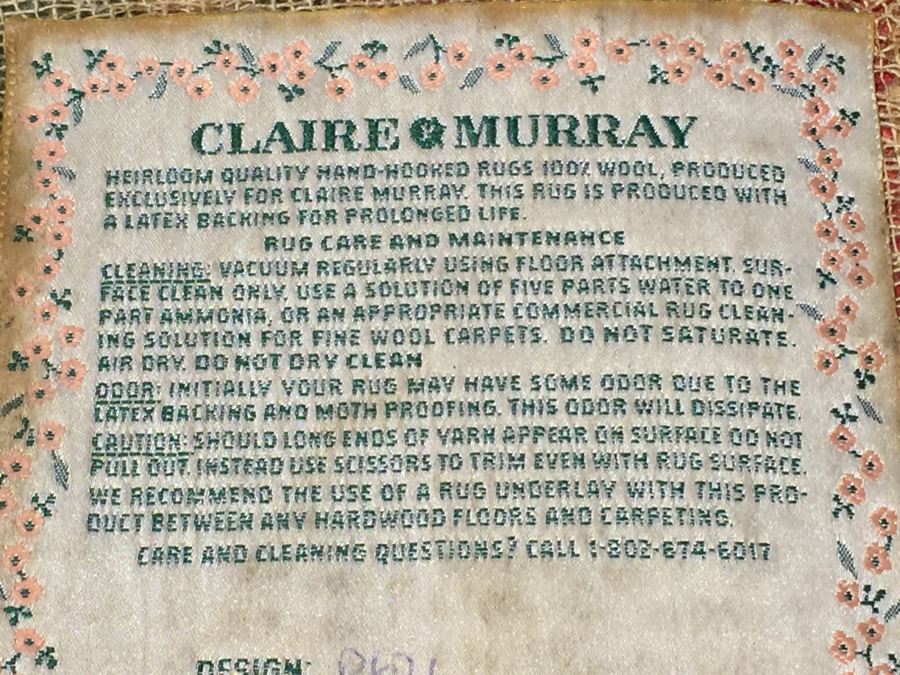 Claire Murray Heirloom Quality Hand-Hooked Area Rug 100% Wool  [Photo 3]