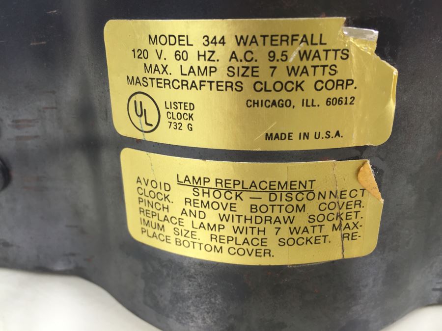 Mastercrafters Waterfall Model 344 Electric Clock [Photo 10]