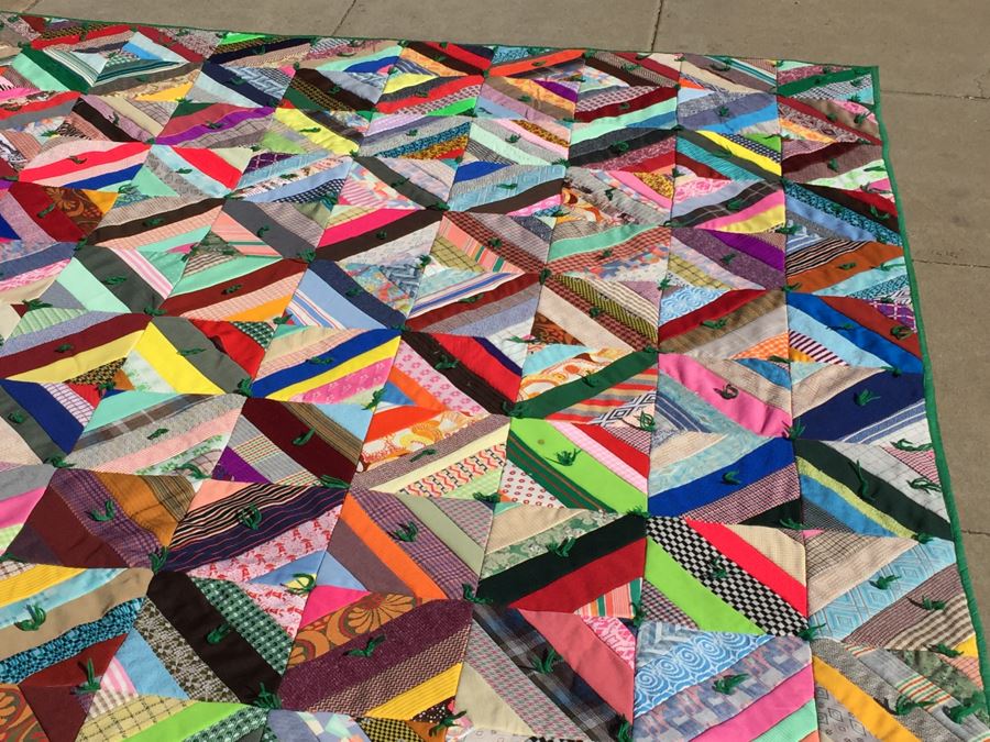 Large Colorful Crazy Quilt [Photo 4]