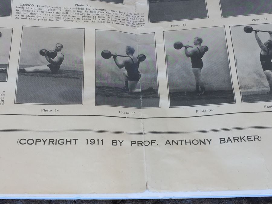 Prof. Anthony Barker's Strength Maker Vintage 1911 Poster [Photo 20]