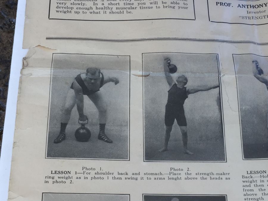 Prof. Anthony Barker's Strength Maker Vintage 1911 Poster [Photo 6]