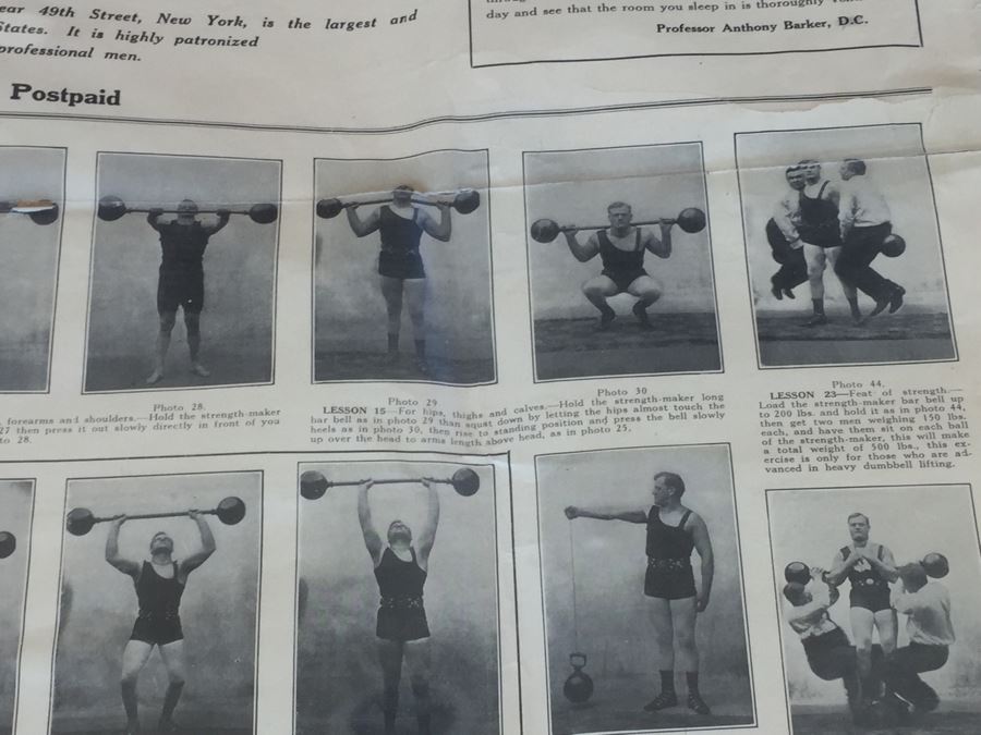 Prof. Anthony Barker's Strength Maker Vintage 1911 Poster [Photo 8]