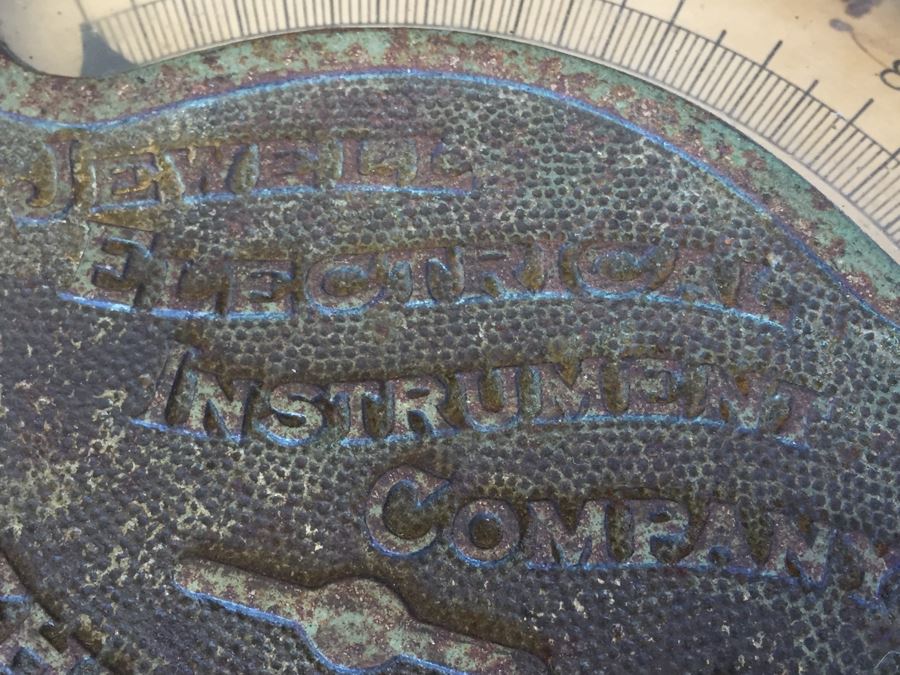 Large Antique Jewell Electrical Instrument Company Industrial Metal Voltmeter And Ammeter Gauges Mounted On Board With Wires Chicago Ill USA [Photo 6]