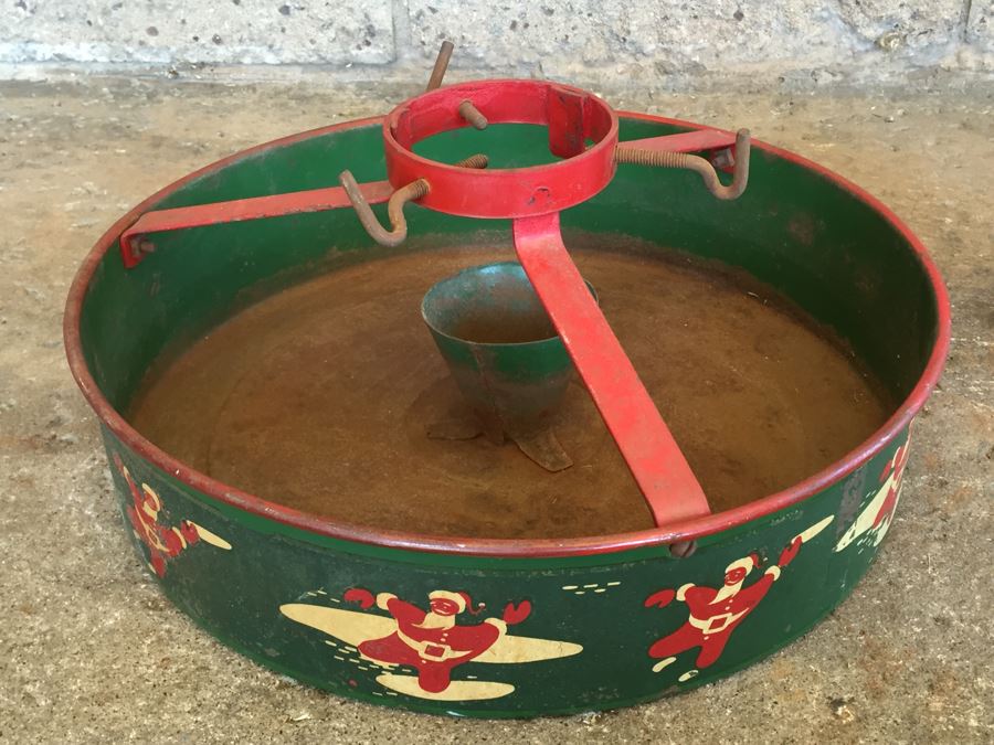 Vintage Nesco Dancing Santa Claus Metal Christmas Tree Stand [Photo 7]