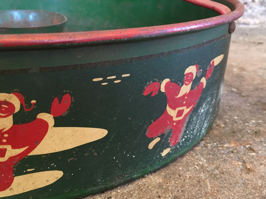 Vintage Nesco Dancing Santa Claus Metal Christmas Tree Stand [Photo 5]