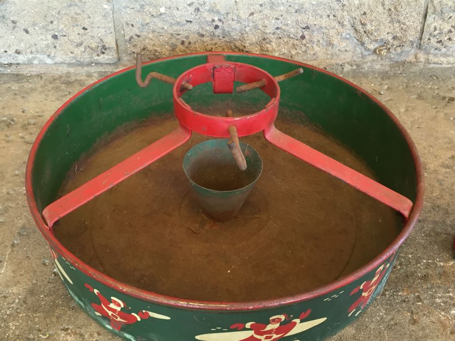 Vintage Nesco Dancing Santa Claus Metal Christmas Tree Stand [Photo 6]
