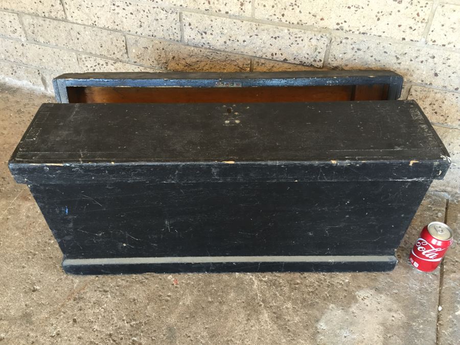 Vintage Wooden Machinist Toolbox Tool Chest Box [Photo 16]