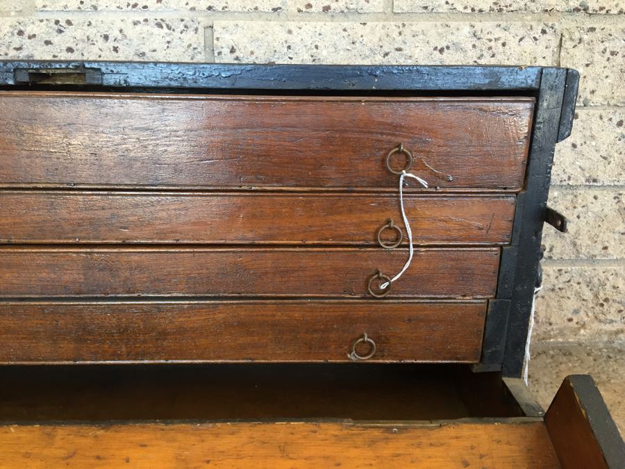 Vintage Wooden Machinist Toolbox Tool Chest Box [Photo 5]