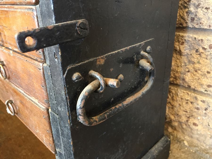 Vintage Wooden Machinist Toolbox Tool Chest Box [Photo 2]