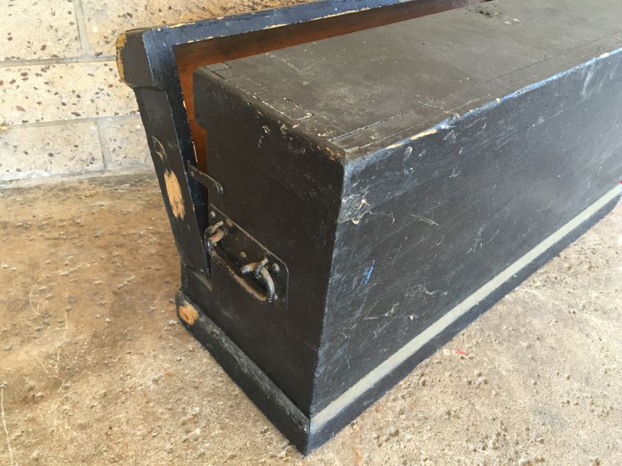 Vintage Wooden Machinist Toolbox Tool Chest Box [Photo 15]