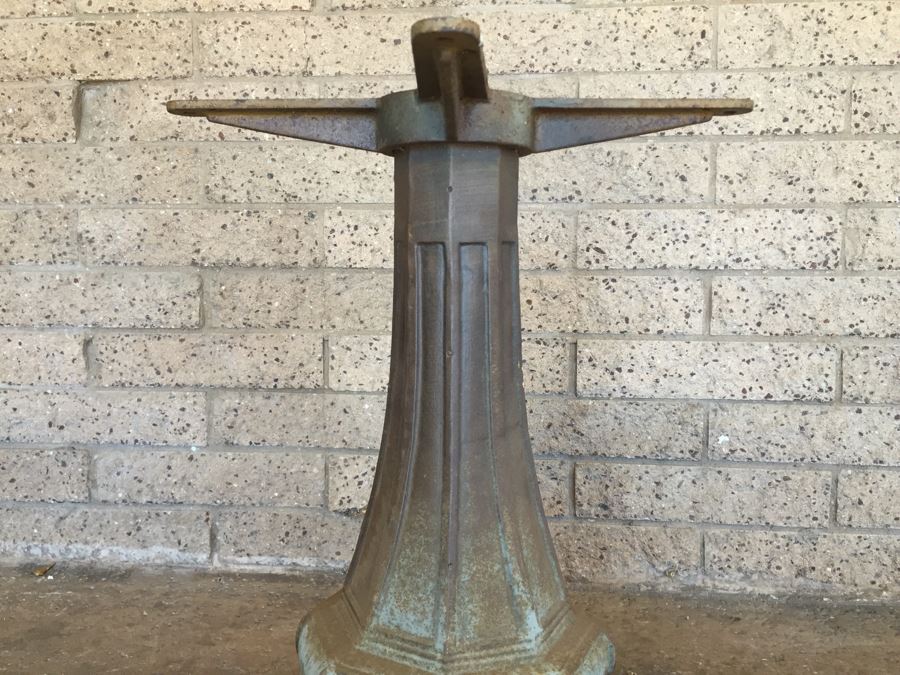 Vintage Art Deco Cast Iron Metal Table Base [Photo 6]