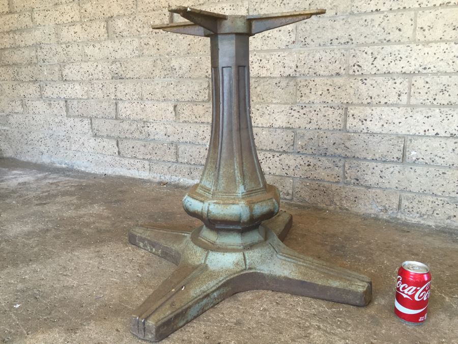 Vintage Art Deco Cast Iron Metal Table Base [Photo 7]