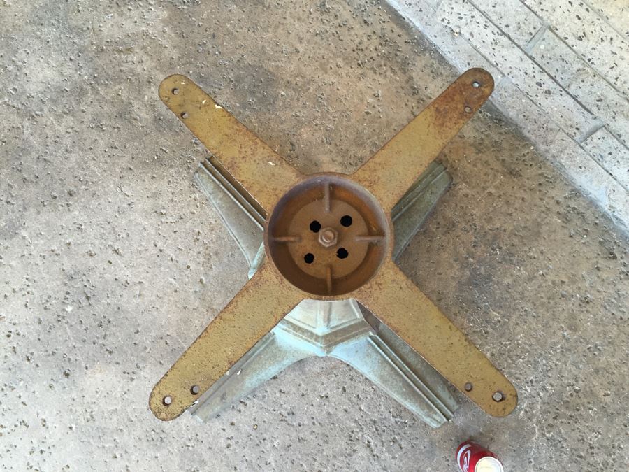 Vintage Art Deco Cast Iron Metal Table Base [Photo 9]