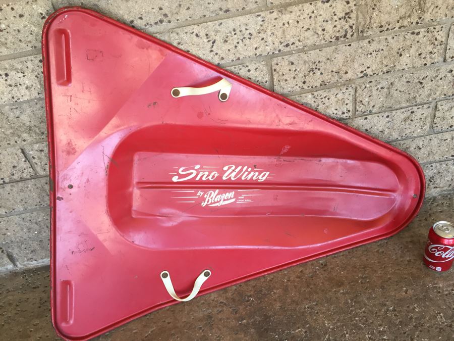 Vintage 1950's Red Metal Sled Sno Wing By Blazon [Photo 9]