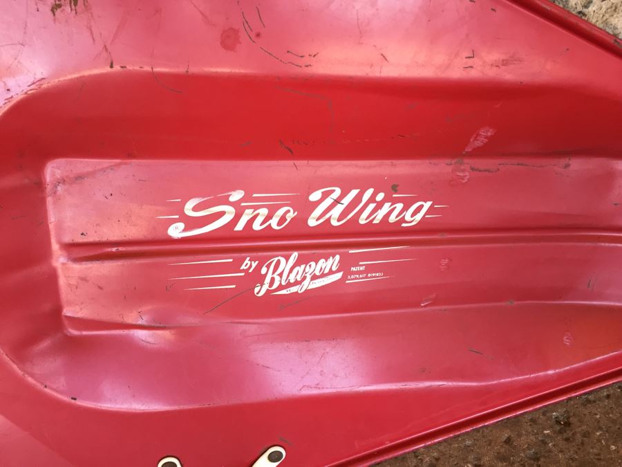 Vintage 1950's Red Metal Sled Sno Wing By Blazon [Photo 4]