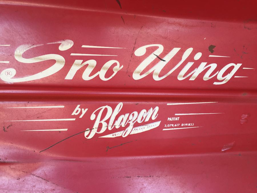 Vintage 1950's Red Metal Sled Sno Wing By Blazon [Photo 2]