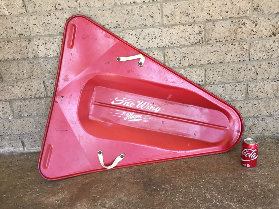 Vintage 1950's Red Metal Sled Sno Wing By Blazon [Photo 1]