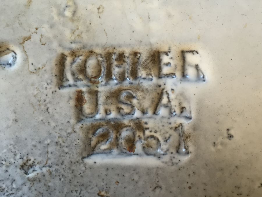 Vintage White Cast Iron Pedestal Sink Base Kohler USA 2051 [Photo 3]