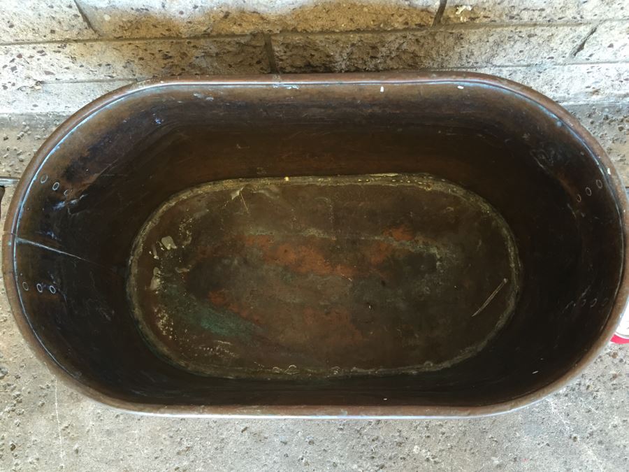 Vintage Double Handle Copper Boiler Wash Tub With Lid [Photo 6]