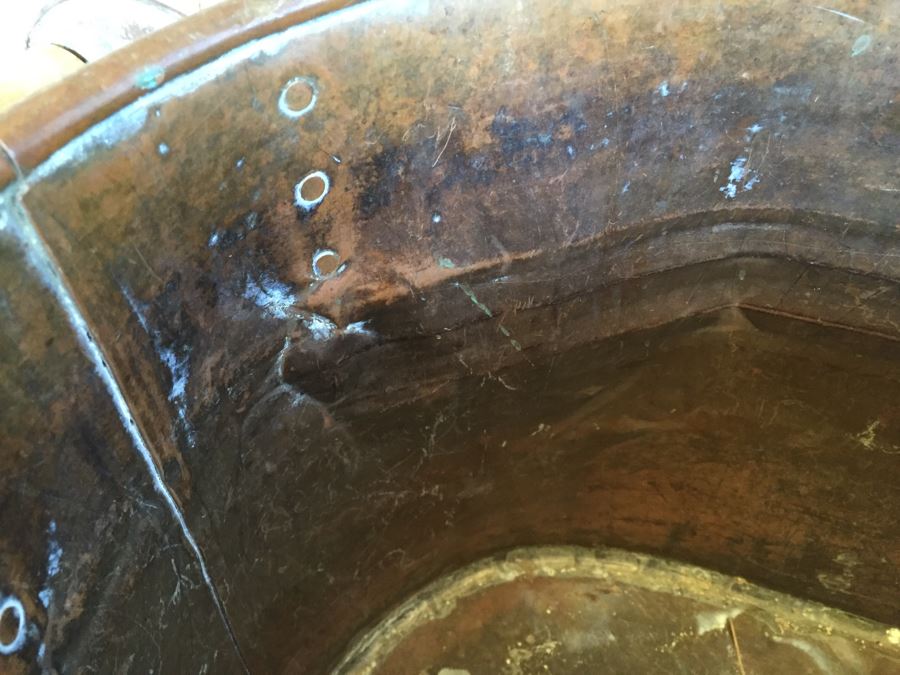 Vintage Double Handle Copper Boiler Wash Tub With Lid [Photo 7]