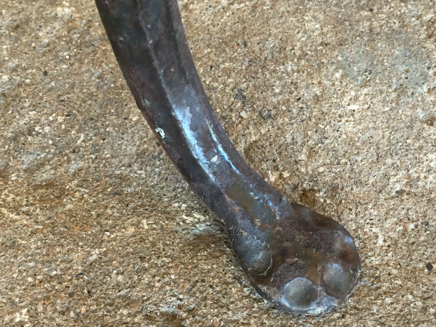 Industrial Round Wood Top Table With Metal Base [Photo 4]