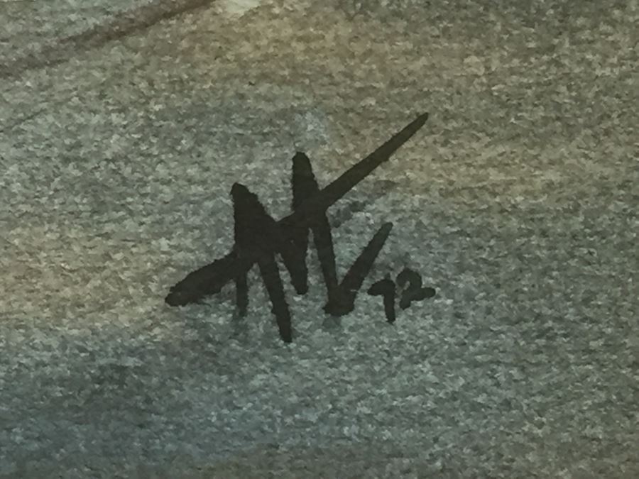 Framed Watercolor Of Harbor Scene 1972 Artist Unknown [Photo 3]