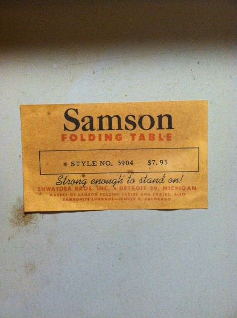 Vintage Green Folding Samson Card Table [Photo 2]