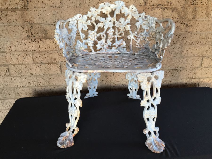 Heavy Wrought Iron Outdoor Patio Chair [Photo 1]