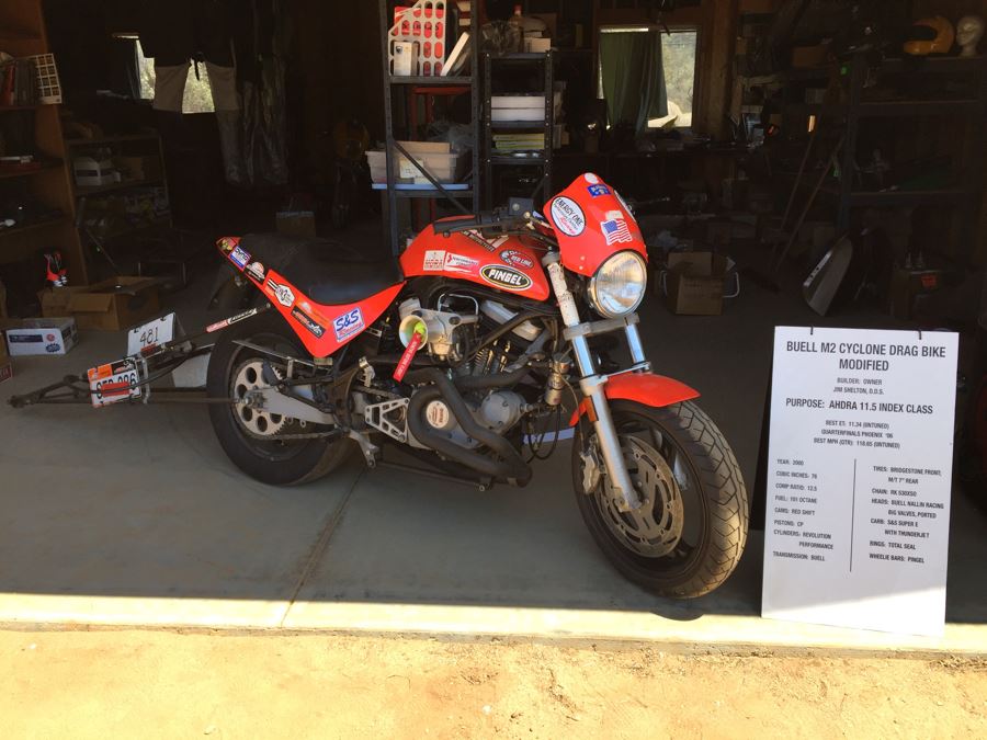 2000 Buell M2 Cyclone Drag Racing Bike Modified With Wheelie Bars Estimate $10,000 One Of Client's Racing Bikes