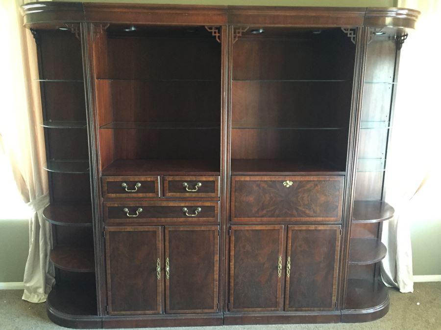 Stunning Drexel Chinoiserie Four Piece Wall Unit Display Cabinet Estimate $2,000 [Photo 4]
