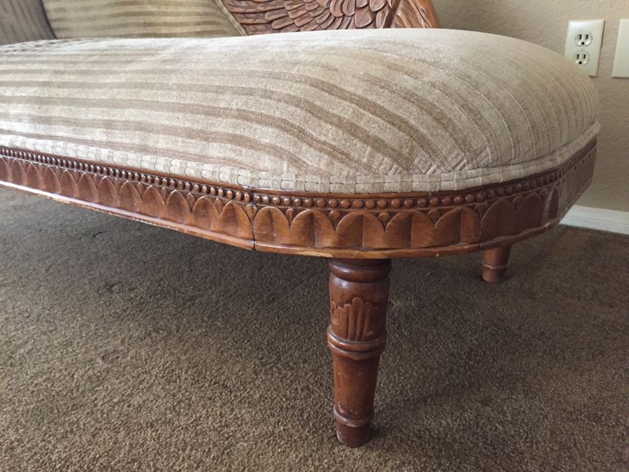 Vintage Swan Fainting Couch Chaise Lounge [Photo 3]