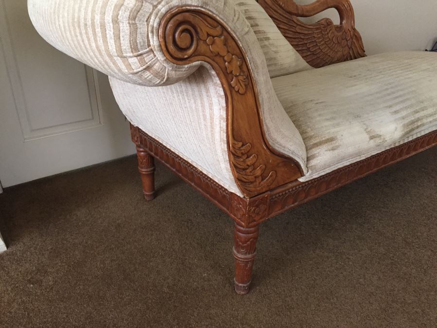 Vintage Swan Fainting Couch Chaise Lounge [Photo 6]