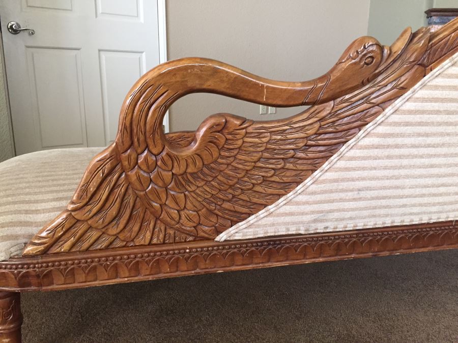Vintage Swan Fainting Couch Chaise Lounge [Photo 11]