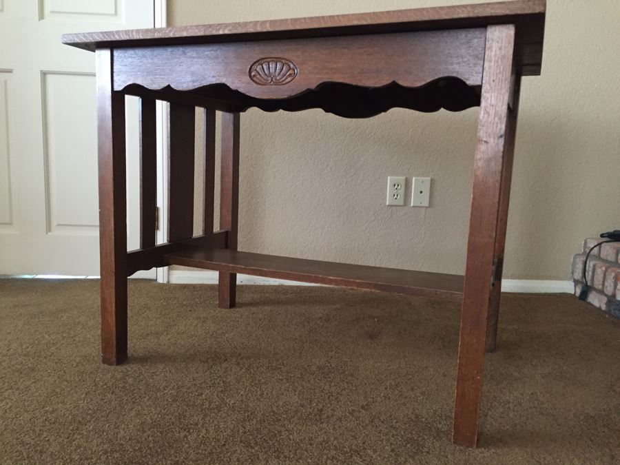 Mission Style Solid Oak Library Table [Photo 9]