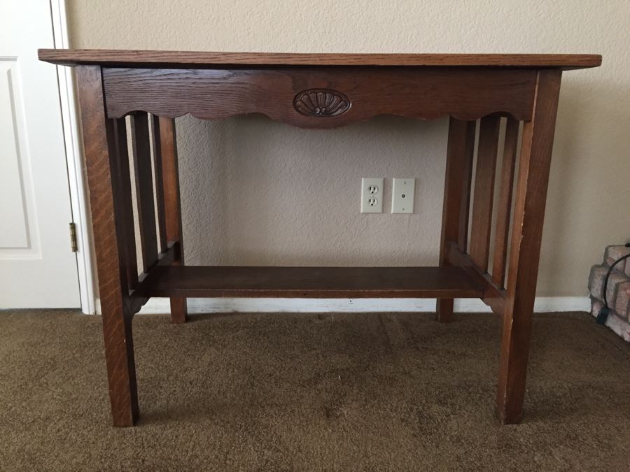 Mission Style Solid Oak Library Table