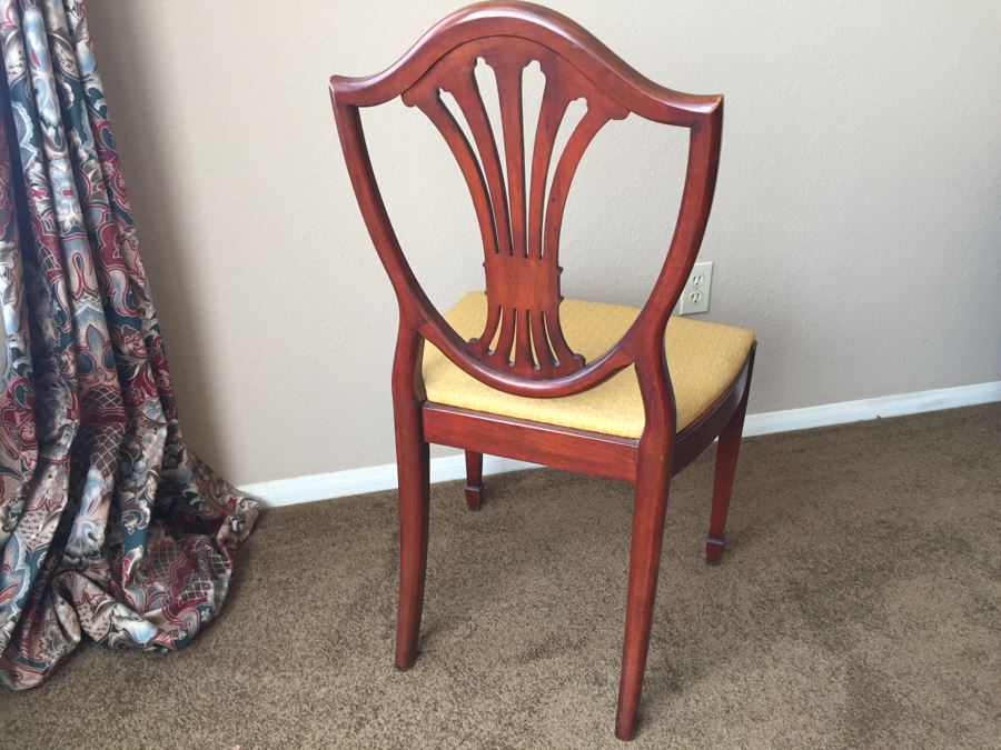 Formal Antique Double Pedestal Dining Table With Three Leaves And Six Upholstered Chairs (Two Are Armchairs) [Photo 17]