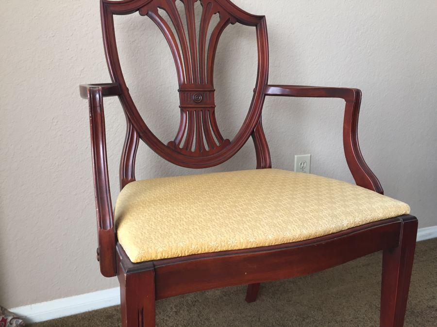 Formal Antique Double Pedestal Dining Table With Three Leaves And Six Upholstered Chairs (Two Are Armchairs) [Photo 20]