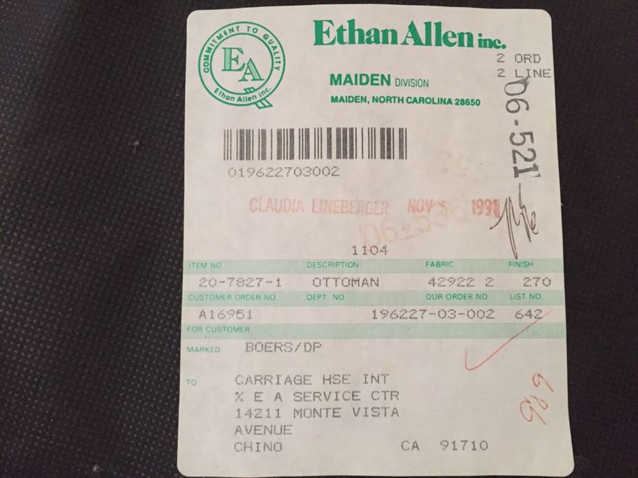 Pair Of Ethan Allen Ottomans [Photo 3]