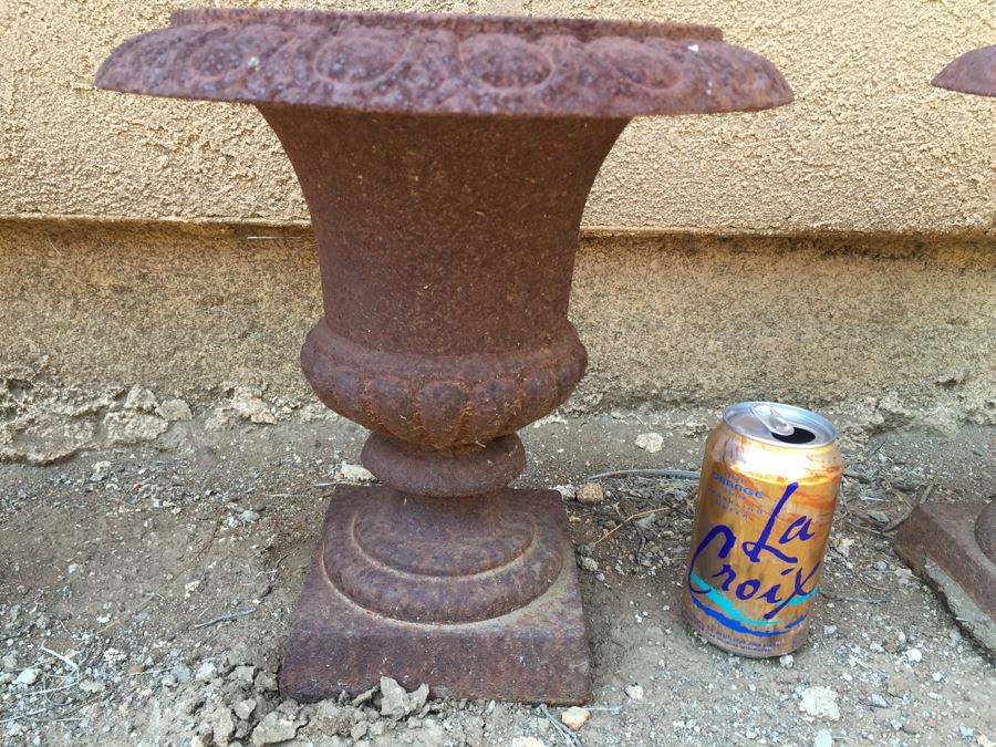 (3) Cast Iron Metal Garden Urns [Photo 2]