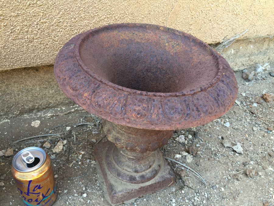 (3) Cast Iron Metal Garden Urns [Photo 5]