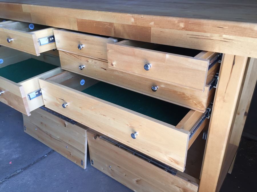 Butcher Block Tool Work Bench Cabinet Tons Of Storage