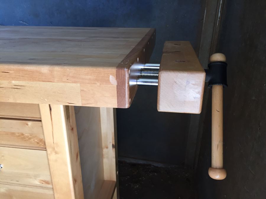 Butcher Block Tool Work Bench Cabinet Tons Of Storage [Photo 3]