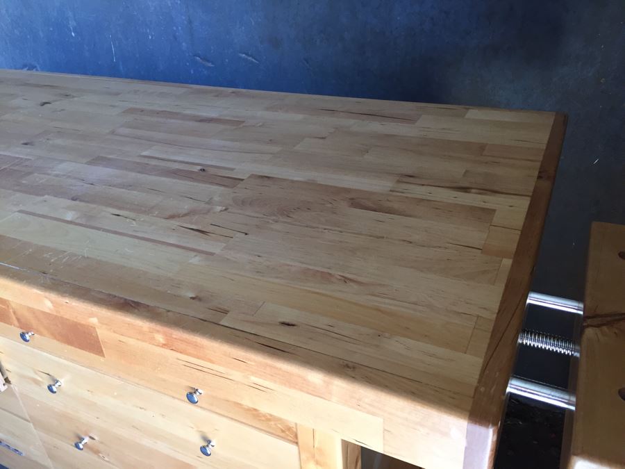 Butcher Block Tool Work Bench Cabinet Tons Of Storage [Photo 6]