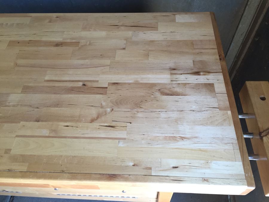 Butcher Block Tool Work Bench Cabinet Tons Of Storage [Photo 7]