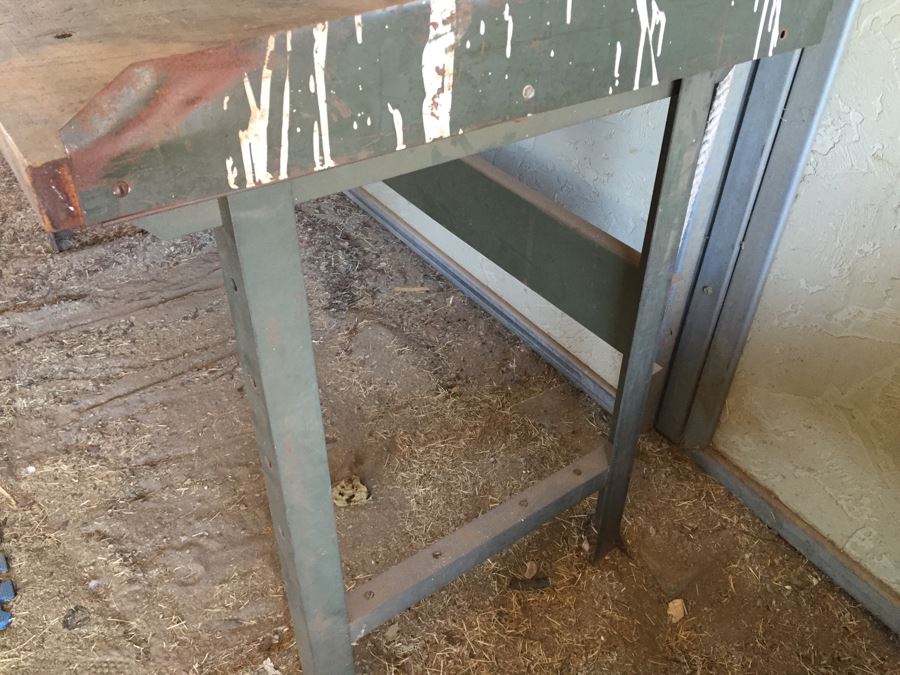 Vintage Industrial Work Bench With Drawer Pollard Bros Mfg Chicago Illinois [Photo 7]