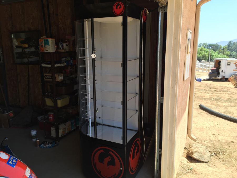 Dragon Sunglasses Metal Store Display Fixture With Lucite Shelving Lights Have Key Storage Underneath [Photo 5]